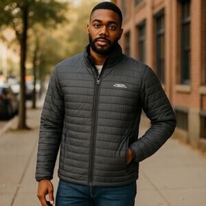 Eddie Bauer EB650 Down Jacket Black Lightweight Quilted Puffer Size M